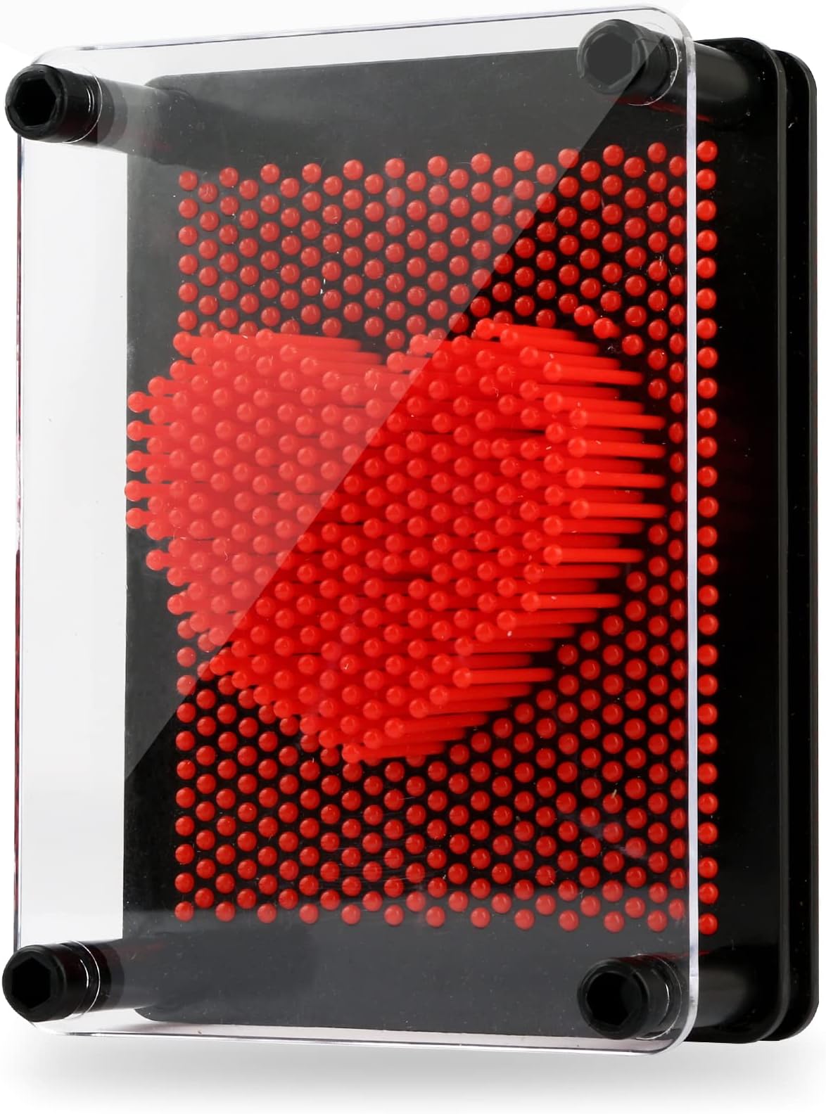 3D Pin Art Toy - Plastic Pin Board for Kids, 3D Pin Impression Sculpture Needle Toys, 3.75 X 5 inches (Red)