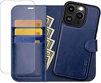 Vista 13 de OCASE Funda tipo cartera desmontable para iPhone 12 y iPhone 12 Pro con tarjetero [2 en 1] Funda de piel sintética con soporte de bloqueo RFID
