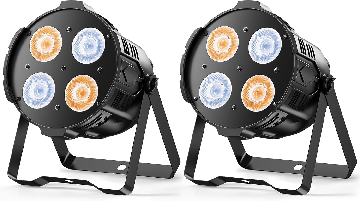 200W COB LED Stage Lights, Par Can Light Warm & Cool White Stage Spotlights with Auto/DMX/Master-Slave/Sound, Uplights for Events, Wedding, Party, Church, Concert, Theater 2Packs