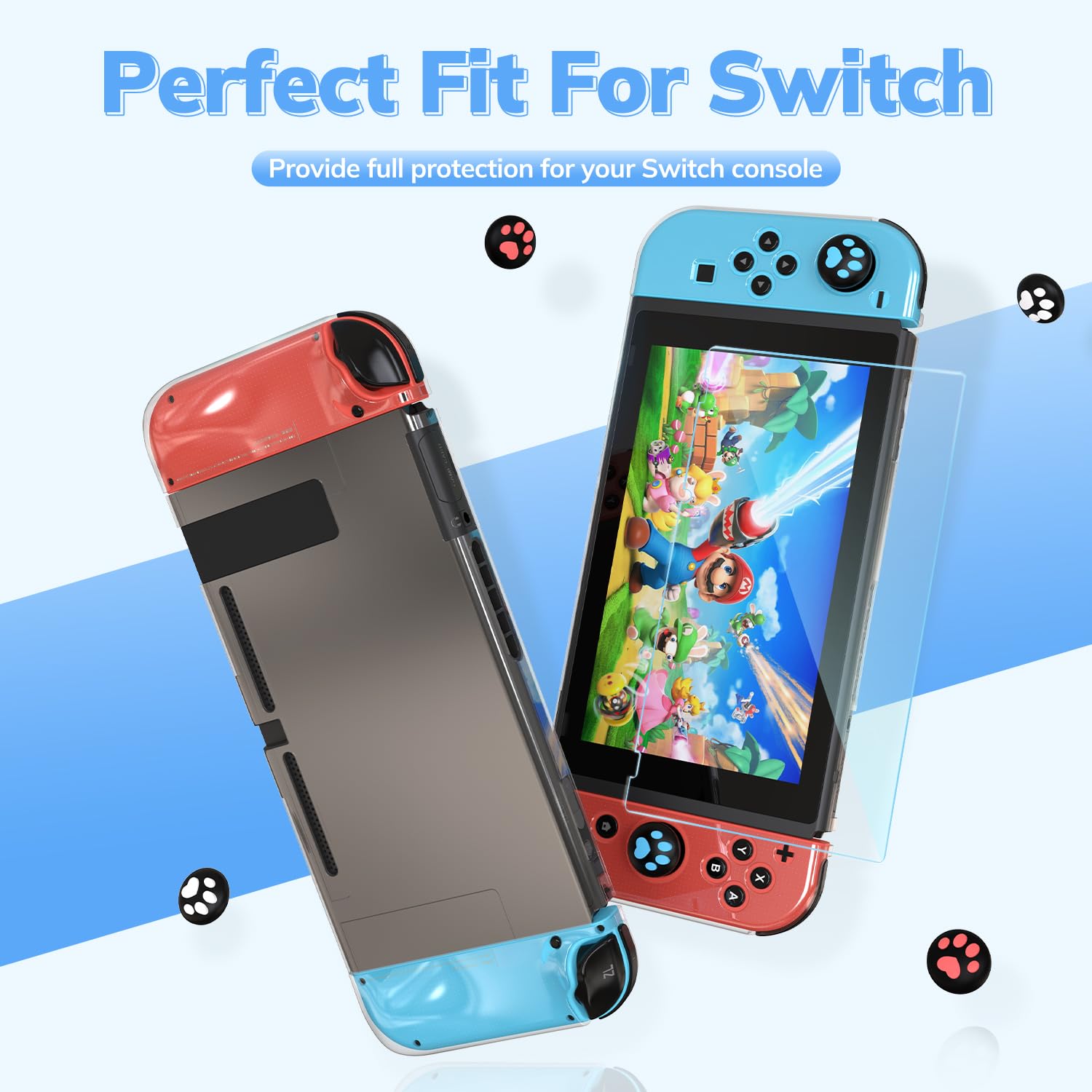 Younik Switch Zubehör Bundle, 16 in 1 Switch-Zubehör-Set enthält Switch Tragetasche, Schutzhülle für Konsole & J-Con, Bildschirmschutz, Verstellbarer Ständer, Switch Game Case und mehr