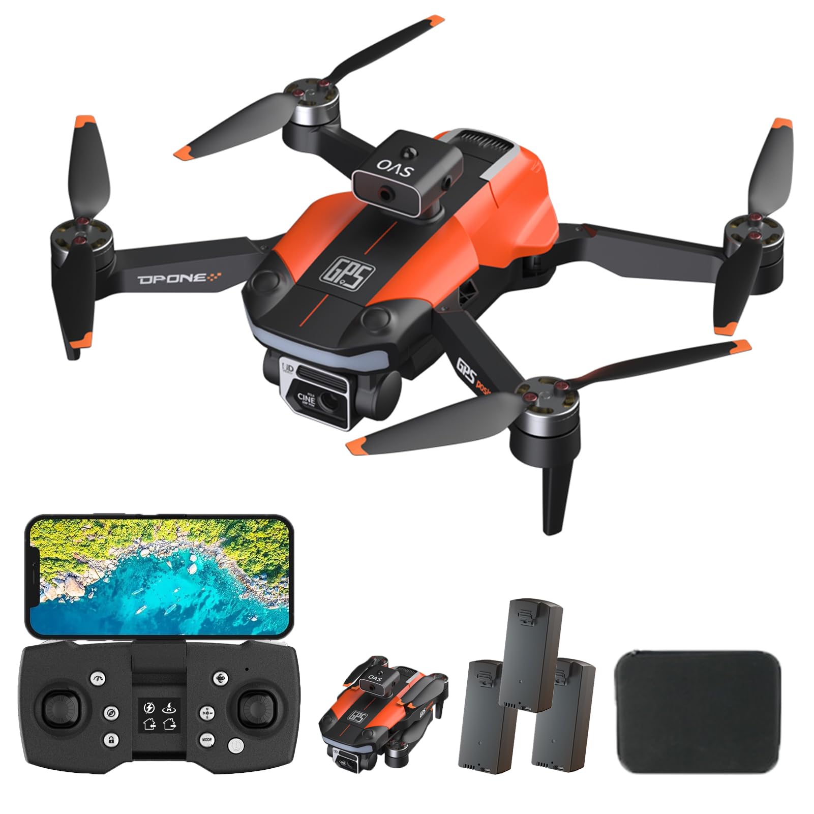 GoolRC GPS Drone with 8K Dual Camera for Adults, 60 Mins Flight with 3 Batteries, Foldable Brushless Motor FPV RC Quadcopter with Carrying Case, Obstacle Avoidance, Auto Return, Optical Flow, Headless Mode, Waypoint Fly
