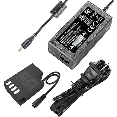 F1TP DMW-DCC12 Dummy Battery DC Coupler DMW-AC10 AC Power Adapter Kit for Panasonic Lumix DC-G9 GH5 GH5s DMC-GH4 GH4H GH3 GH3H Cameras.