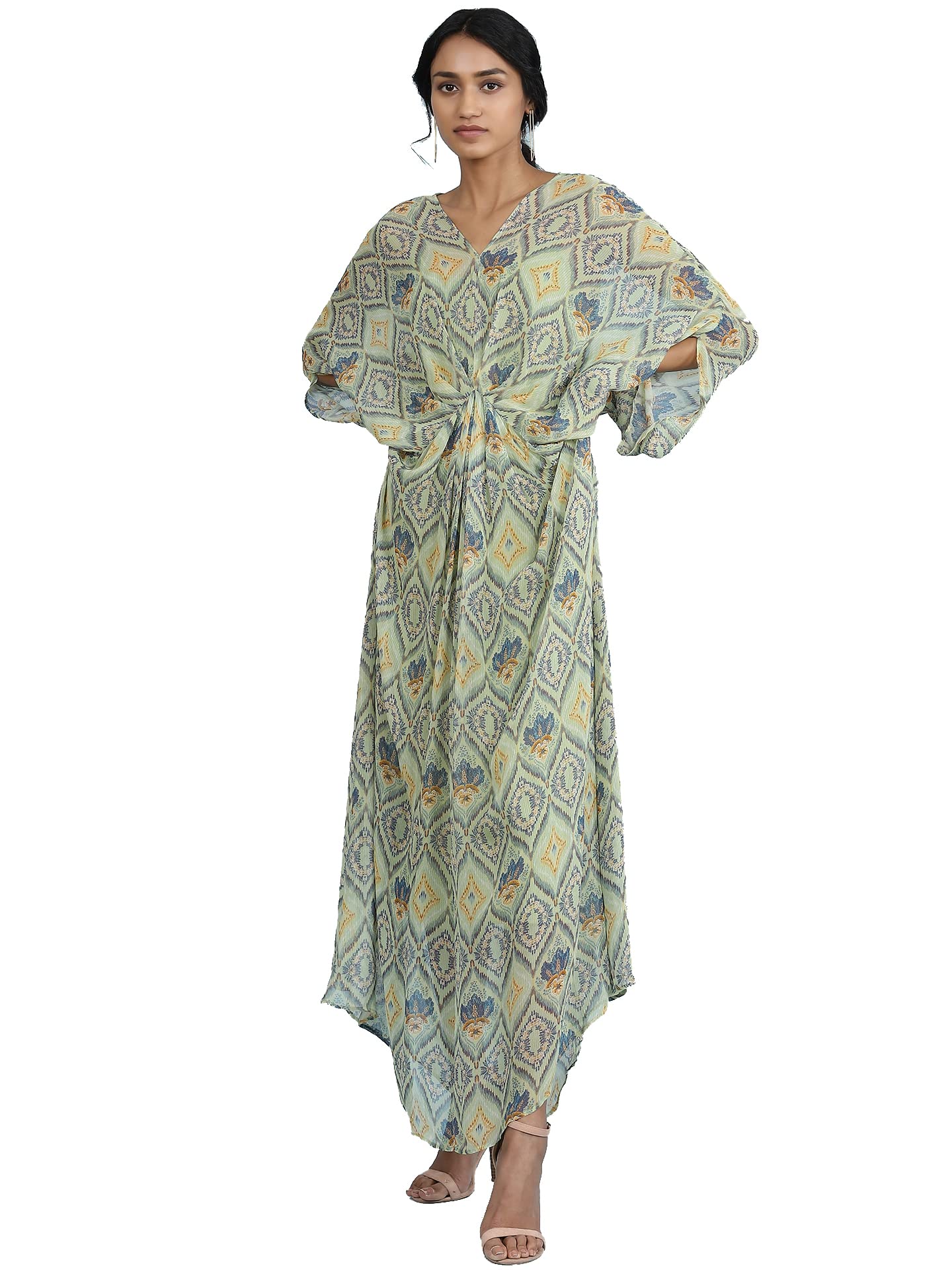 Aarke Ritu Kumar Green Printed Kaftan Dress