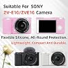Funda ZV-E10, Funda Protectora de Silicona Suave para Sony ZV-E10 ZVE10 Cámara | Accesorios ZV-E10, Incluye 2 Protectores de Pantalla y 1 Correa para Muñeca. (Rosa) 3