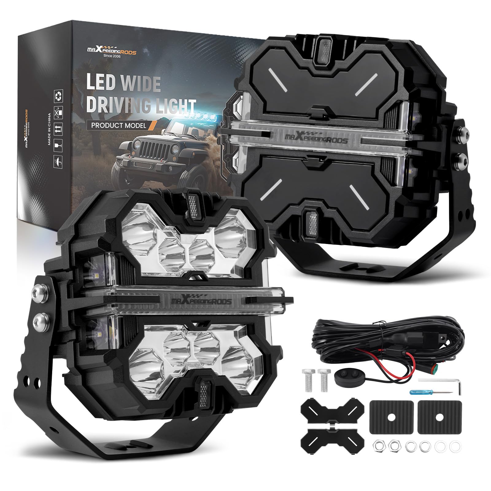 Snapklik.com : maXpeedingrods 2X 7” 252W Off Road Lights, LED Pod Light