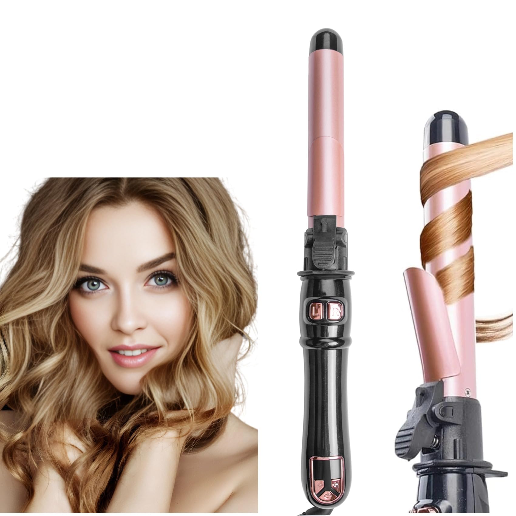 Automatic Curling Wand 28mm 1 1 inch Rotating Curling Iron for Short Long Hair LED Display Professional Waver