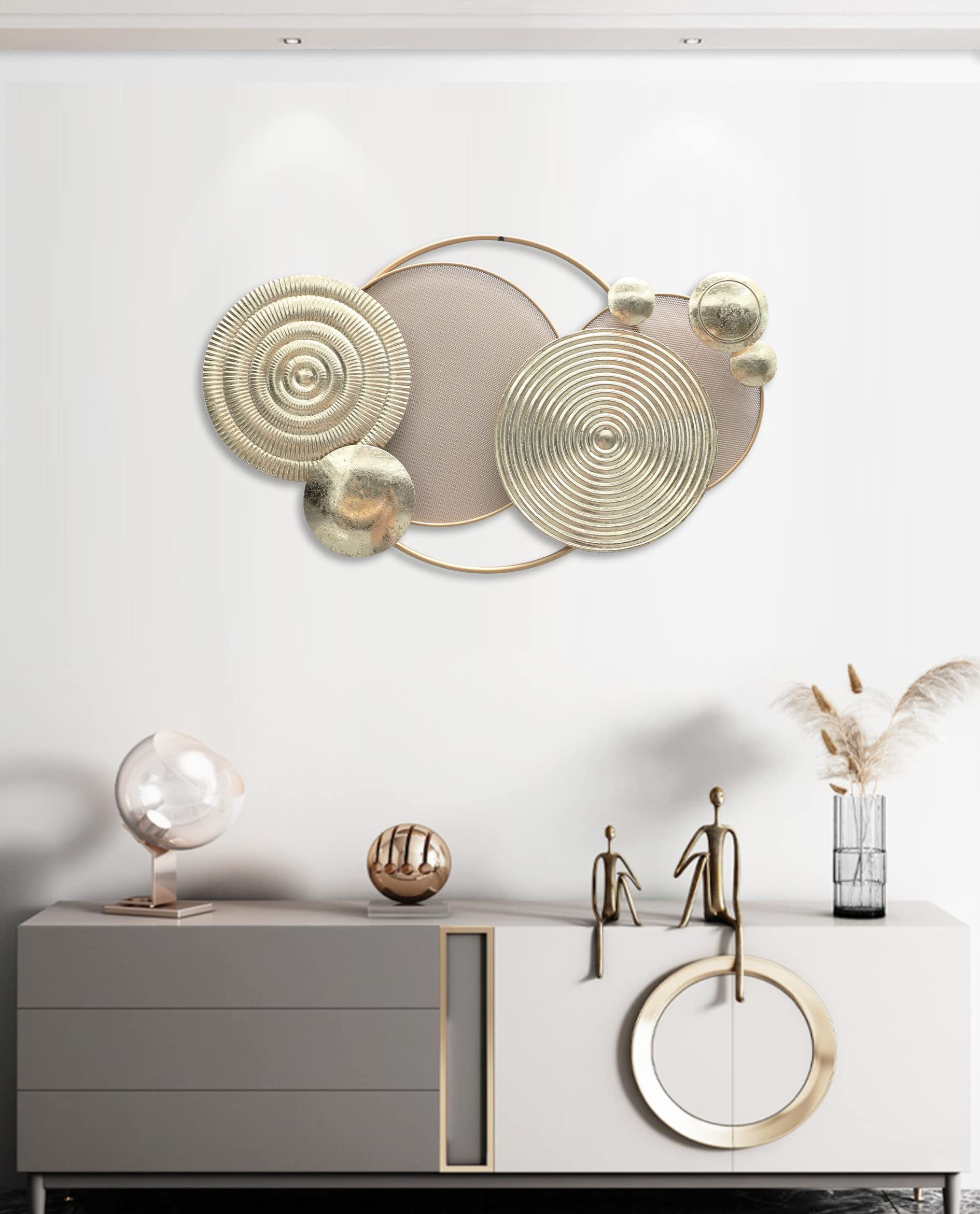 Kobolo Wandbild Wanddeko Metallbild 3D EN aus Metall in Gold Gold