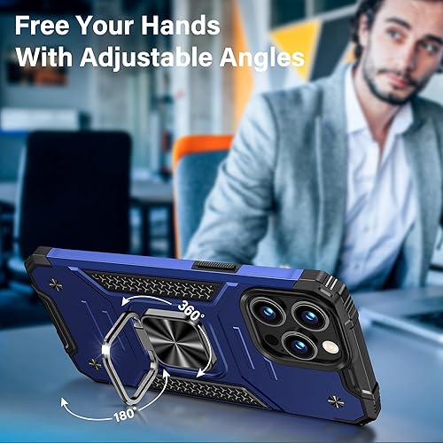 Miniatura 2 de Vakoo Funda para iPhone 14 Pro Max de 6.7 pulgadas, resistente y duradera, bordes elevados que protegen la pantalla y la cámara, color azul