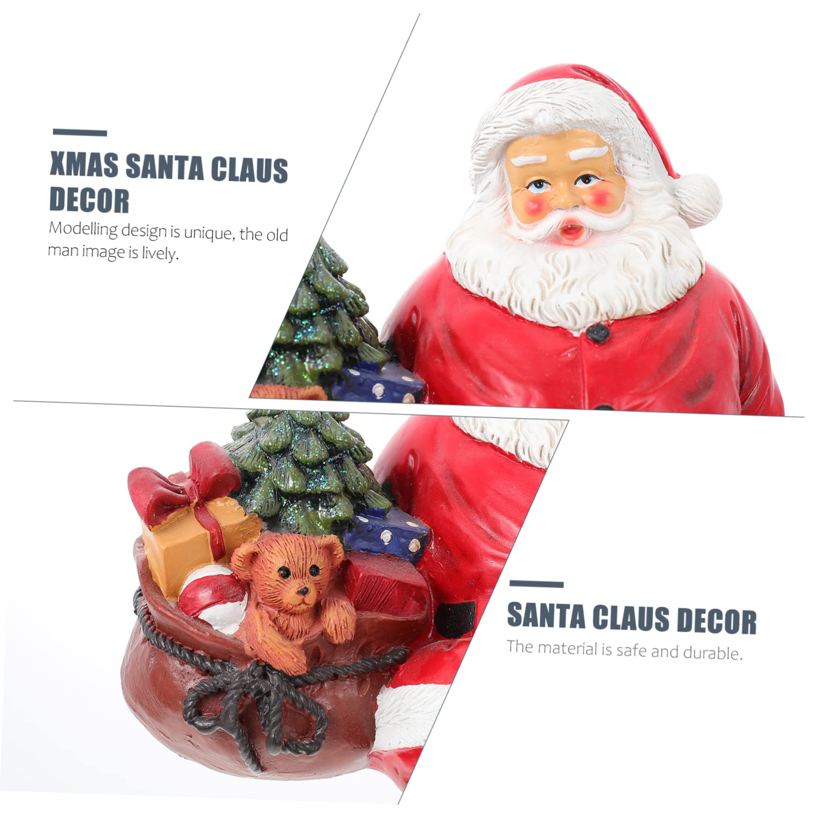 Garneck Statuetta di Babbo Natale in Resina Decorazione Natalizia di Babbo Natale Ornamento di Collezione