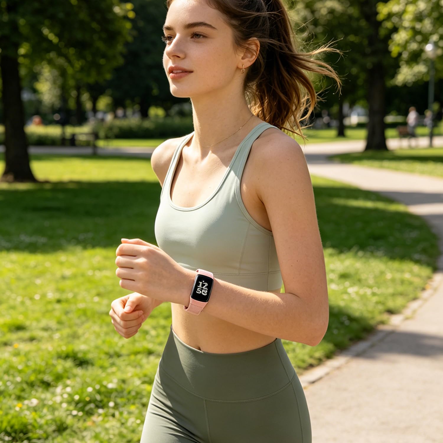 Elastyczne Nylonowe Pasek Dotyczy Fitbit Charge 6 Miękki nylonowy Sportowe Pasek,kompatybilny Fitbit Charge 5 Unisex