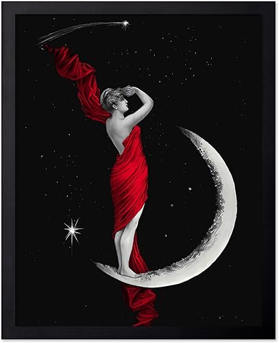 Miniatura 62 de Poster Master Vintage Alcanzando la Luna Póster - Impresión Retro de Luna Creciente - Arte Celestial de Pared - Regalo para Hombres y Mujeres -