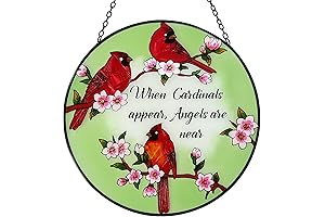 Handcrafted Glass Cardinal Suncatcher