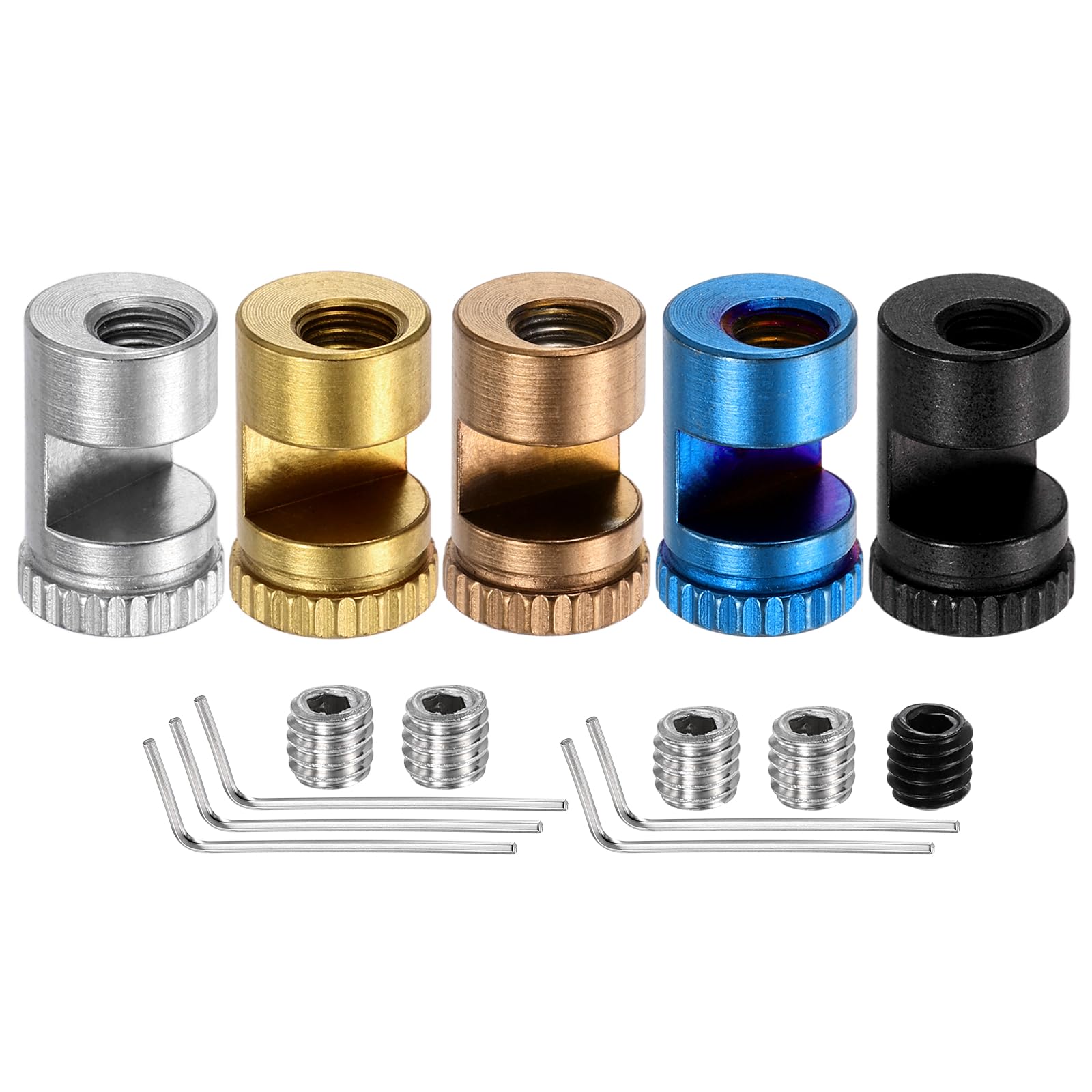 sourcing map 5 Set Thumb Stud 3.5mm Stainless Steel Folding Tool Thumb Studs Replacement Tool Accessories with Hex Wrench for Buck 110 Automatic Other EDC Pocket Tool, 5 Colors