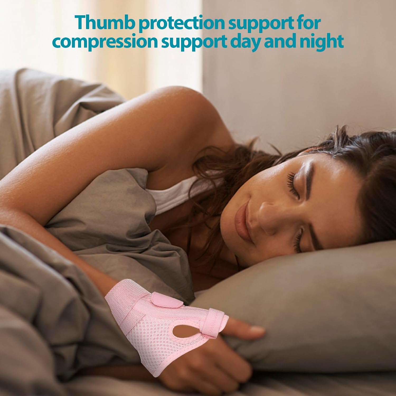 Thumb Support for Left or Right Hand Adjustable Thumb Splint for Arthritis Pain And Support Wrist and Thumb Brace for Arthritis, Tendonitis, Carpal Tunnel Pain Relief and Thumb Sprain (Pink)