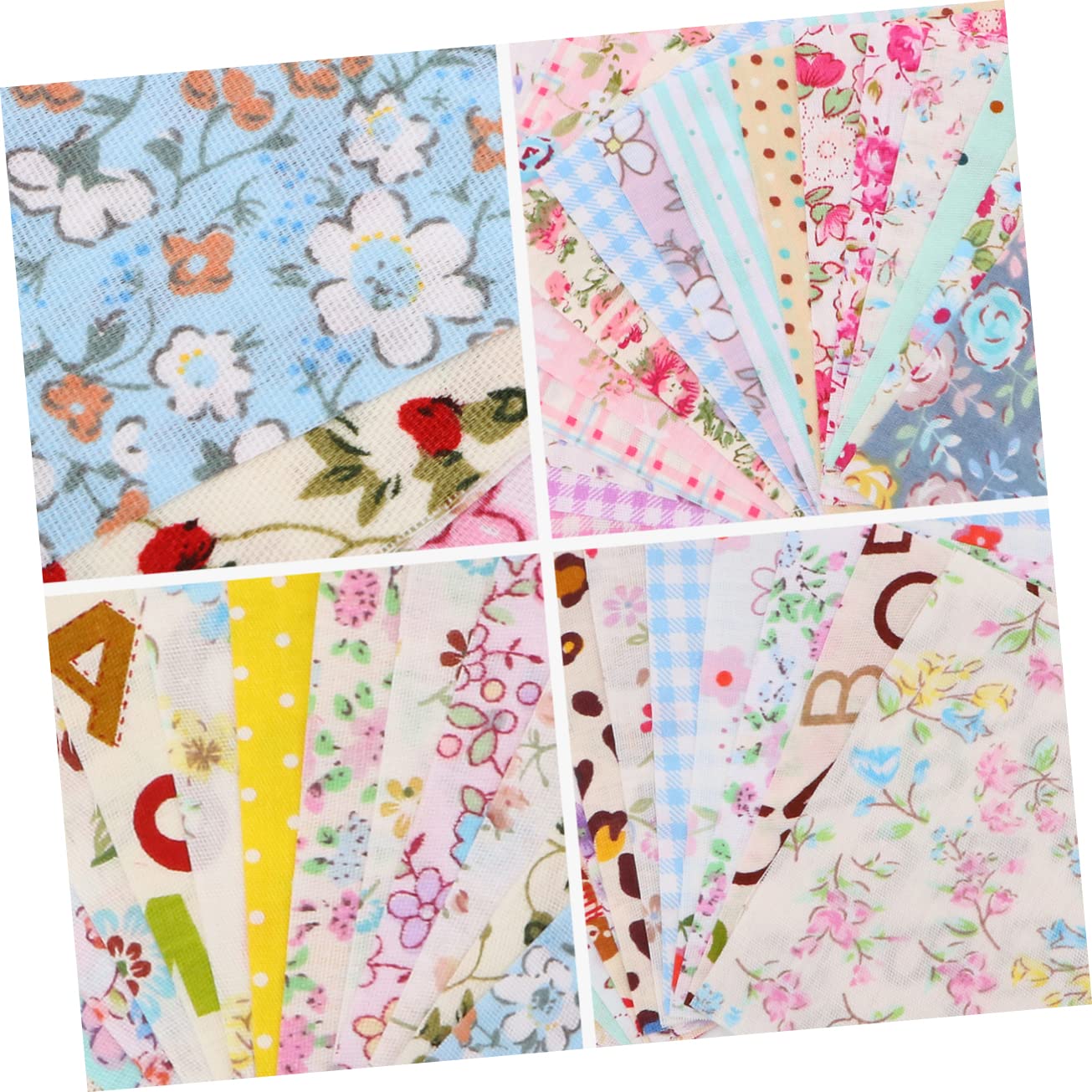Carrés de tissu en coton， Matériel de couture patchwork, tissu for couture, 50 pièces de tissu matelassé for bricolage, tissu imprimé for scrapbooking(10X10CM)