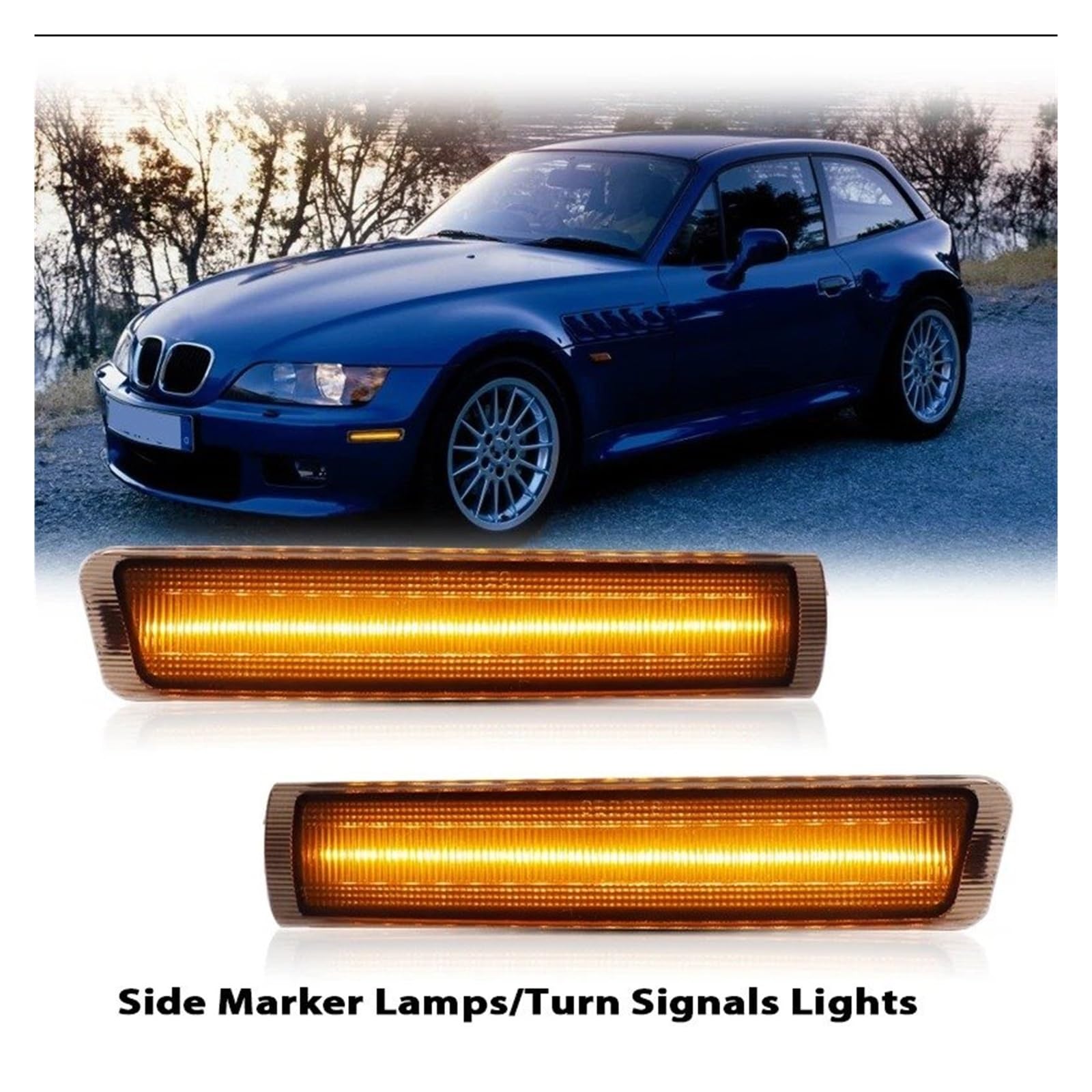 Indicatori Direzione Auto T10 LED Anteriore Laterale Luce Posizione Parafango Luce Coupé Roadster Ambra Luce Direzione/luci Guida 12V Per BMW Per Z3 1996-2000 2001 2002 Segnale Svolta Lampada(Smoked