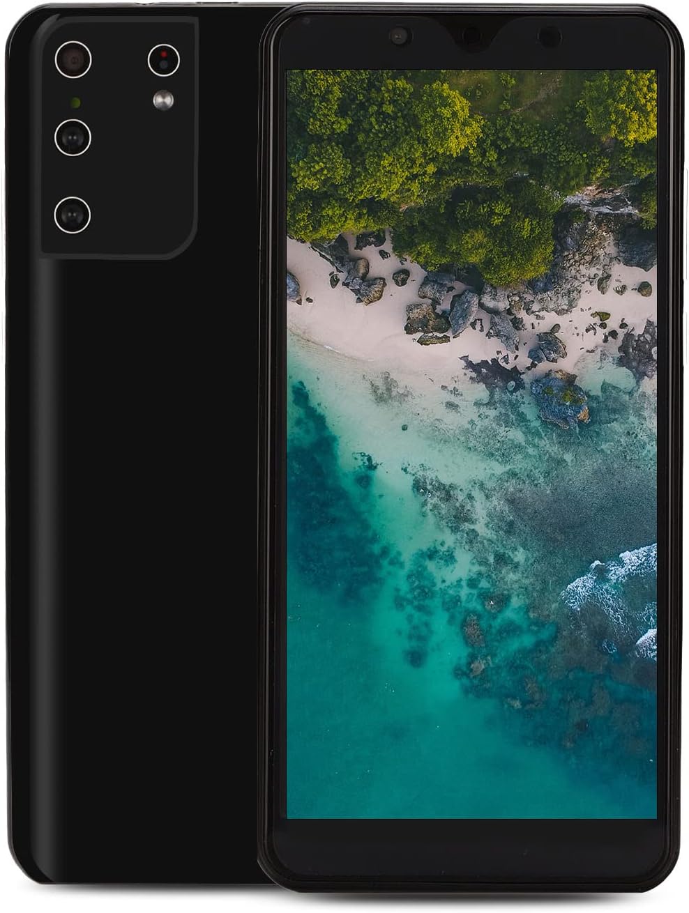 ASHATA Ultra Unlocked Android Smartphone Cellphone 5.72in Full HD Curved Screen, Camera Front 0.3MP Rear 2MP, 512MB + 4GB ROM, Dual Cards Dual Standby, 1650mAh Fast