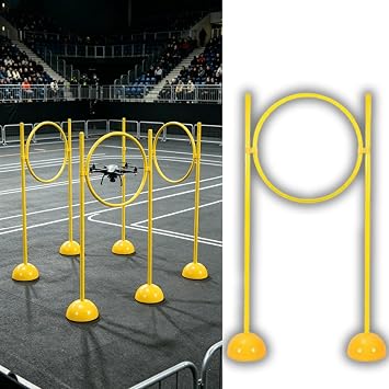 Drone Obstacle Course Competition Set, 2 Pcs 50cm (19.7in) Training Hoop Loop Gates for FPV RC Racing Game, Quadcopter Practice Equipment with Strong Wind Resistance Base