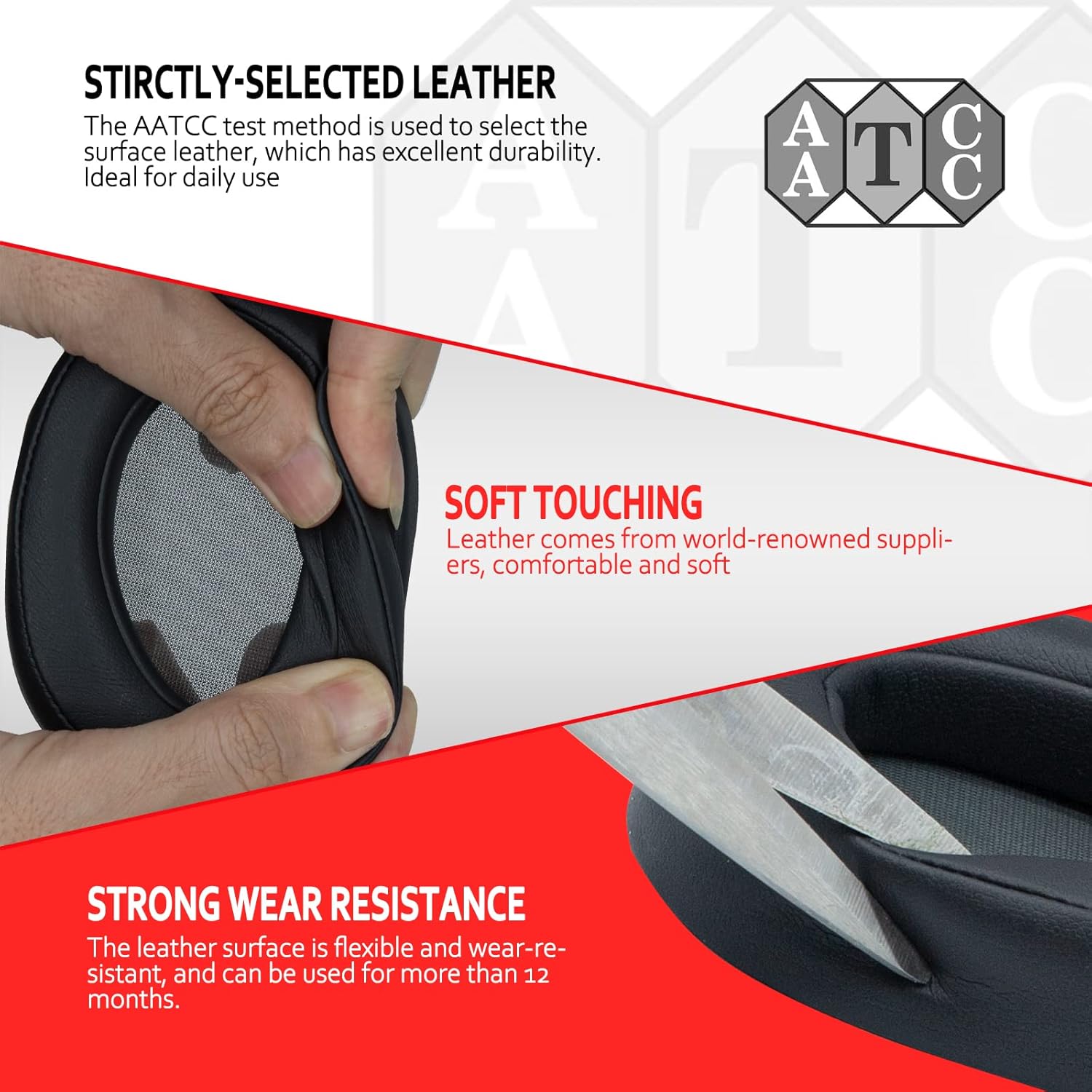 Krone Kalpasmos Replacement Earpads for Sony WH-H900N h.Ear on 2 & Sony MDR-100ABN Headphones, Sony Headphone Cushions Compatible with Sony 900N, Sony WH H900N earpads with Soft Foam Leather(Black) - Image 7