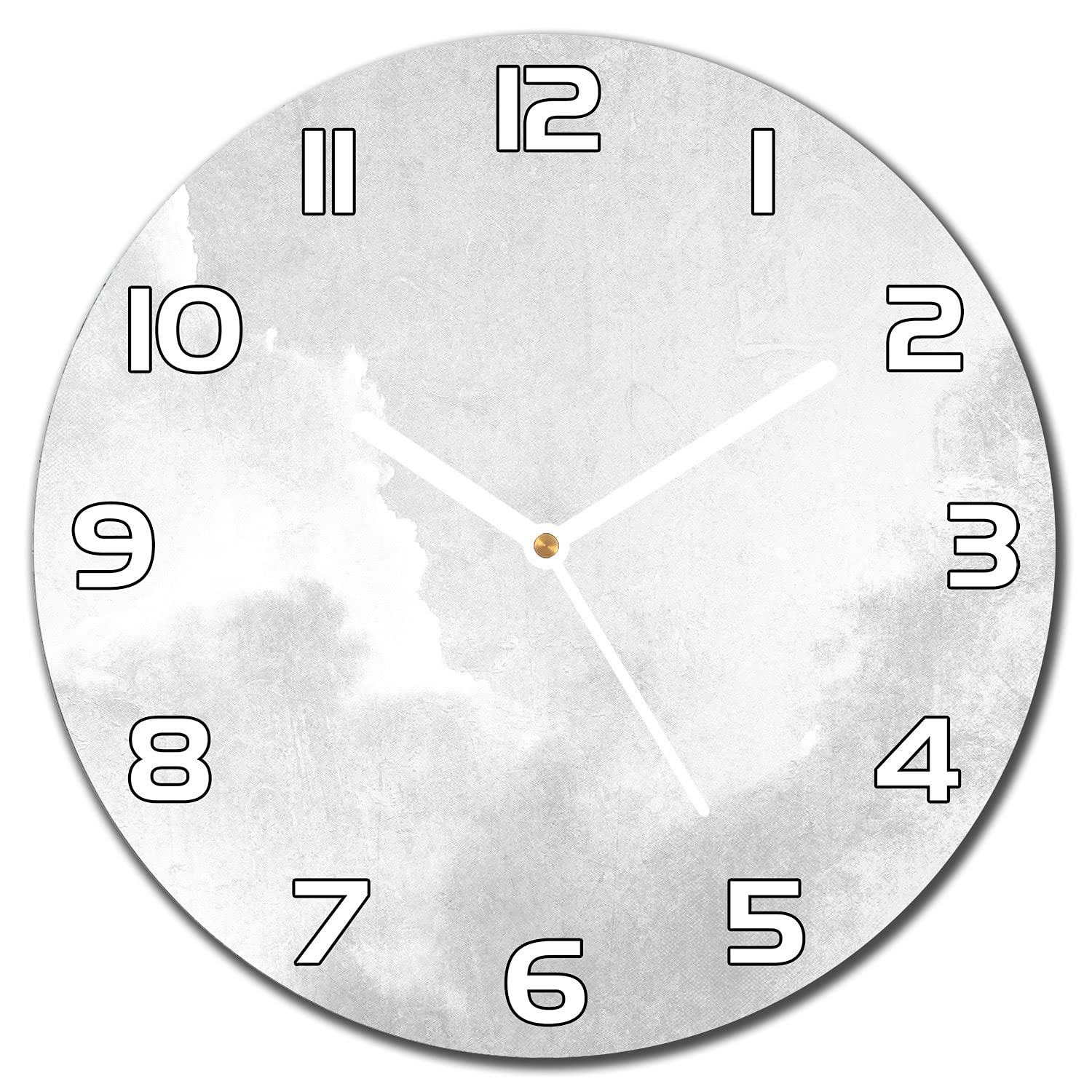 Horloge en verre cuisine salon murale moderne aiguilles blanches 30cm