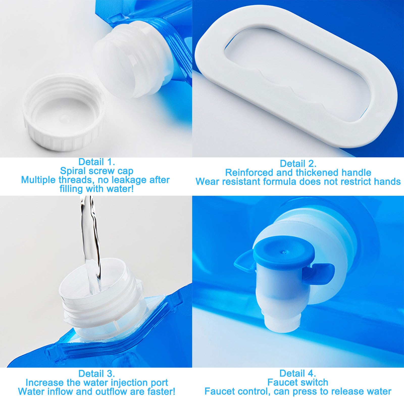 KARELLS Faltbarer Wasserkanister – 10 L, 2er-Set, Mit Deckel & Trichter, BPA-frei – Für Camping, Festival, Garten & Notfälle KARELLS Faltbarer Wasserkanister – 10 L, 2er-Set, Mit Deckel & Trichter, BPA-frei – Für Camping, Festival, Garten & Notfälle