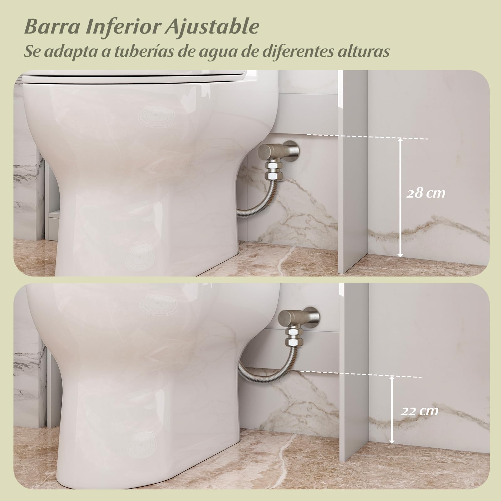 GOPLUS Mueble para WC con Almacenamiento, Armario de Baño con Estante Ajustable, Armario con 2 Puertas, 7 Compartimentos Abiertos, Barra Inferior Ajustable, Mueble para Baño y Lavandería (Blanco)