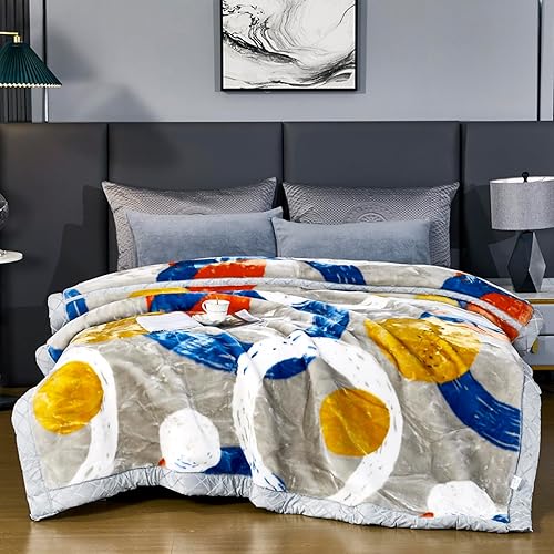 LGYKUMEG Manta de Visón Coreano de 6.6 Libras Tamaño Completo 71"×87", Súper Suave y Cálida - Manta de Franela Reversible de 2 Capas (180x220cm