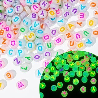 Sunlode Letter Beads Glow in The Dark, 1000Pcs Alphabet Beads for Bracelets