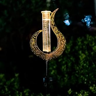 Venniy Rain Gauge Outdoor Decorative, Solar Garden Rain Gauge, 7" Capacity Glass Tube Metal Flame Shape for Garden Yard Lawn