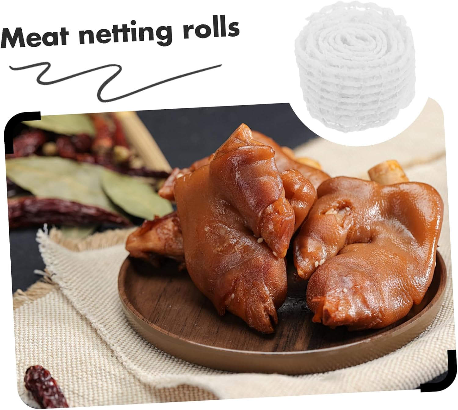 18rolls Cotton Meat Packing Netting Thread for Sausage Pork and Ham for Trussing and Roasting Meats Each Kitchen Supplies for Home Cooking