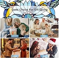 Vista 4 de Capulina Regalos para el Día de la Madre, girasol, colibríes, vidrieras, colgantes, atrapasoles, estilo artístico, artesanías, flores, pájaros