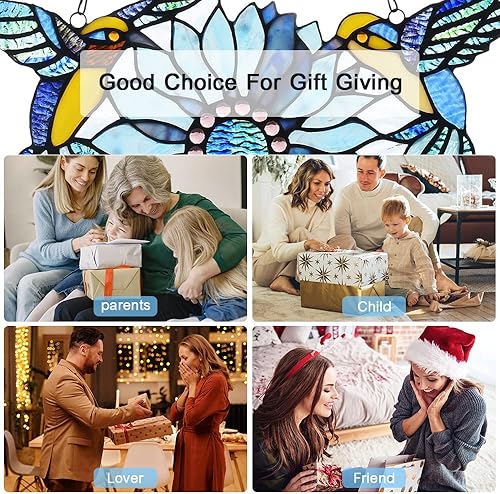 Miniatura 4 de Capulina Regalos para el Día de la Madre, girasol, colibríes, vidrieras, colgantes, atrapasoles, estilo artístico, artesanías, flores, pájaros