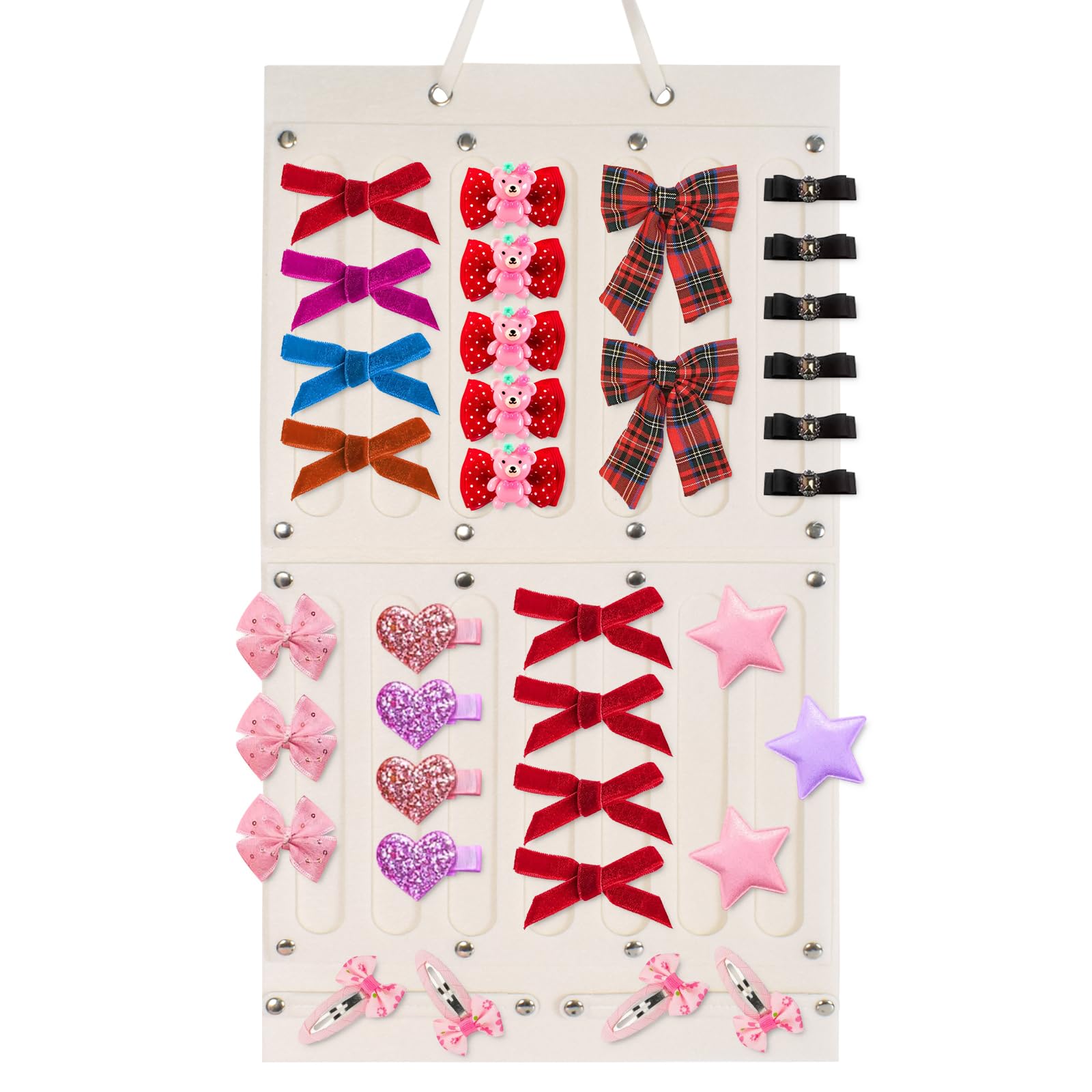 Organizer Per Fiocchi Capelli In Feltro | Porta Fermagli Da Parete | Risparmio Spazio E Decorazione - Foto 8