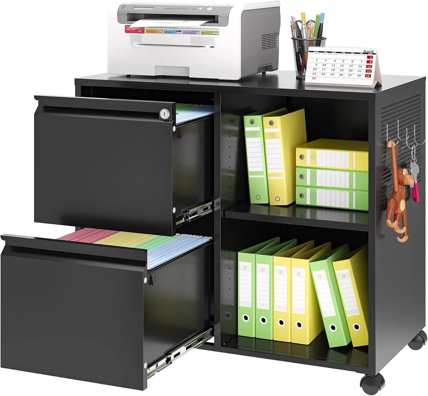 BYNSOE 2Drawer File Mobile Filing with