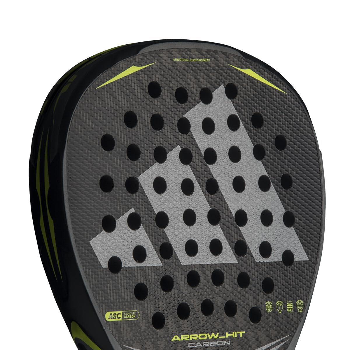 adidas Arrow Hit Carbon - Racchetta da paddle unisex, 368 g, colore: Nero