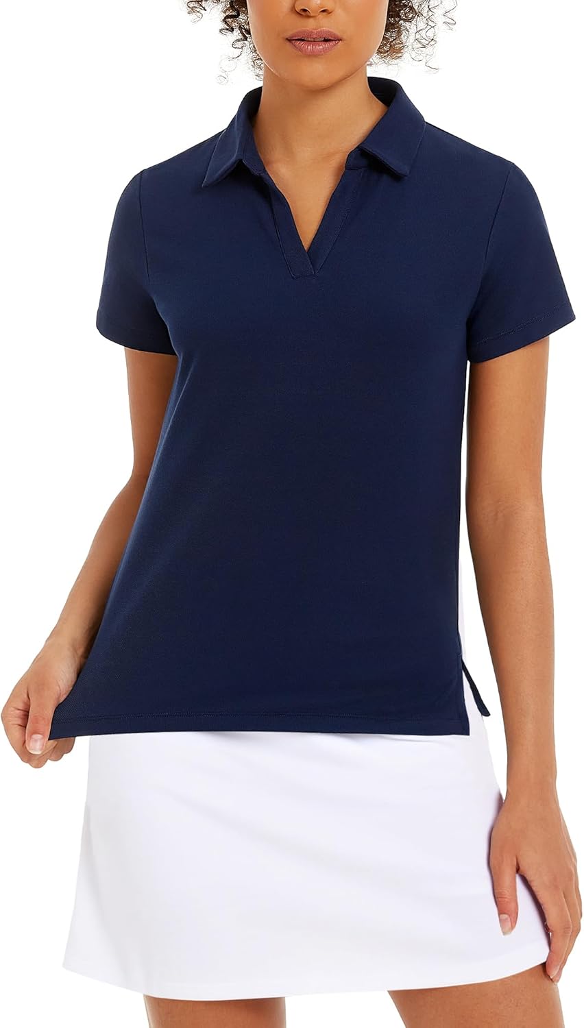 Stelle Women Golf Polo Shirts Tennis Shirt Short Sleeve V Neck Quick-Drying Collared Top