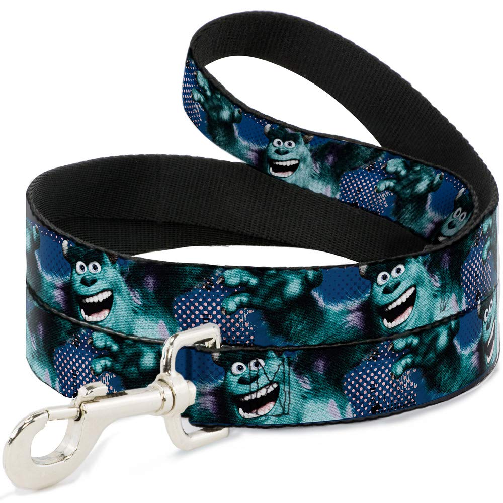 Buckle-Down Pet Leash - Sulley Scare Pose/Dots Blues/White - 6 Feet Long - 1.5" Wide