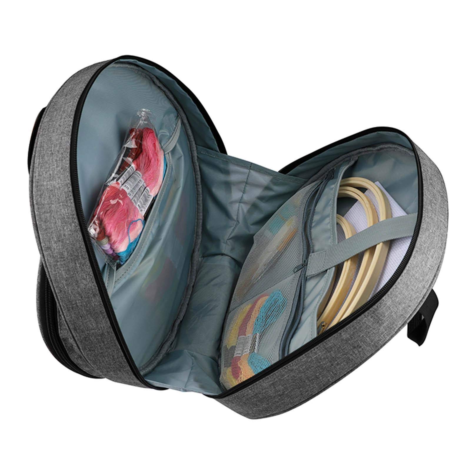 Borsa Per Ricamo Coopay - Multitasche, Tessuto Oxford Impermeabile, Grigio, 36.5x30x14cm - Foto 4