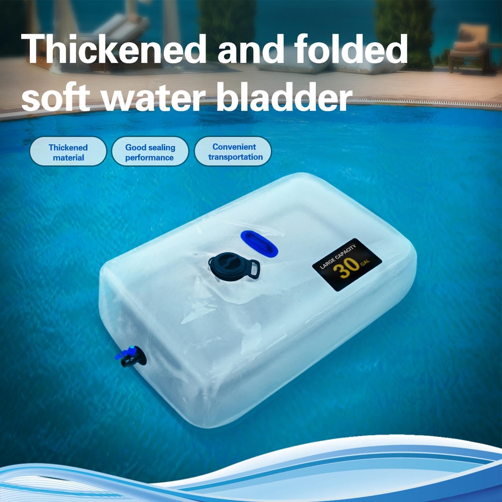 RV Wasserblase Hydration Wasserbeutel Faltbarer Wassertank Camping Wassertasche Transparent Wasserspeicher Wasserspeicher Behälter Transparent Camping Wassertasche für Camping Garten