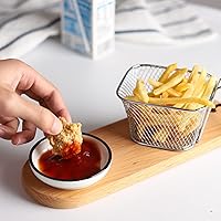 Vista 7 de Juego de 6 platos de salsa de soja de cerámica, cuencos de salsa de soja para sushi, plato para servir de 3.5 pulgadas, juego de vajilla