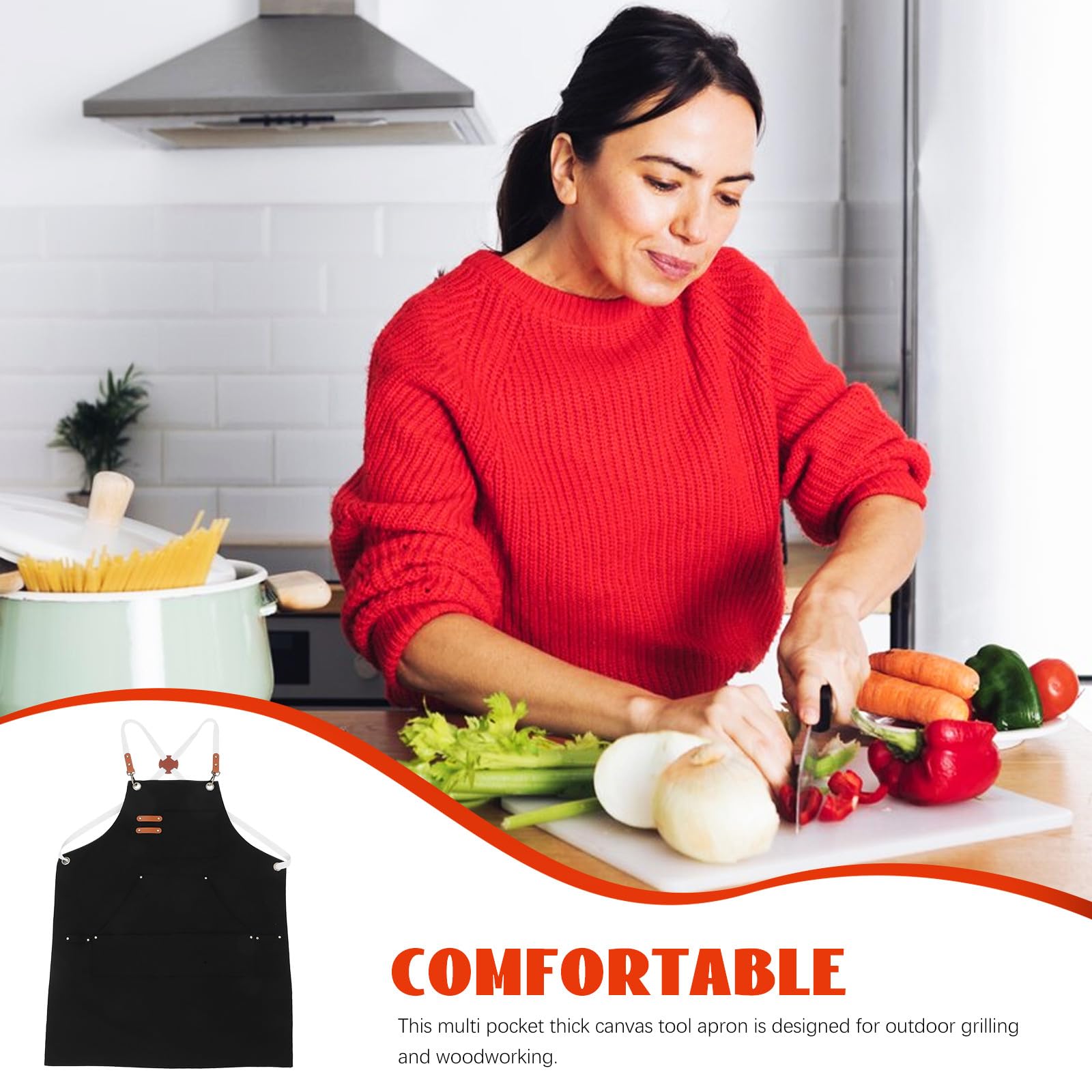 Tablier avec Multiples Poches pour Hommes en Toile Épaisse et Couverture Coupe Confortable pour Jardinage et Travail du Bois en Atelier