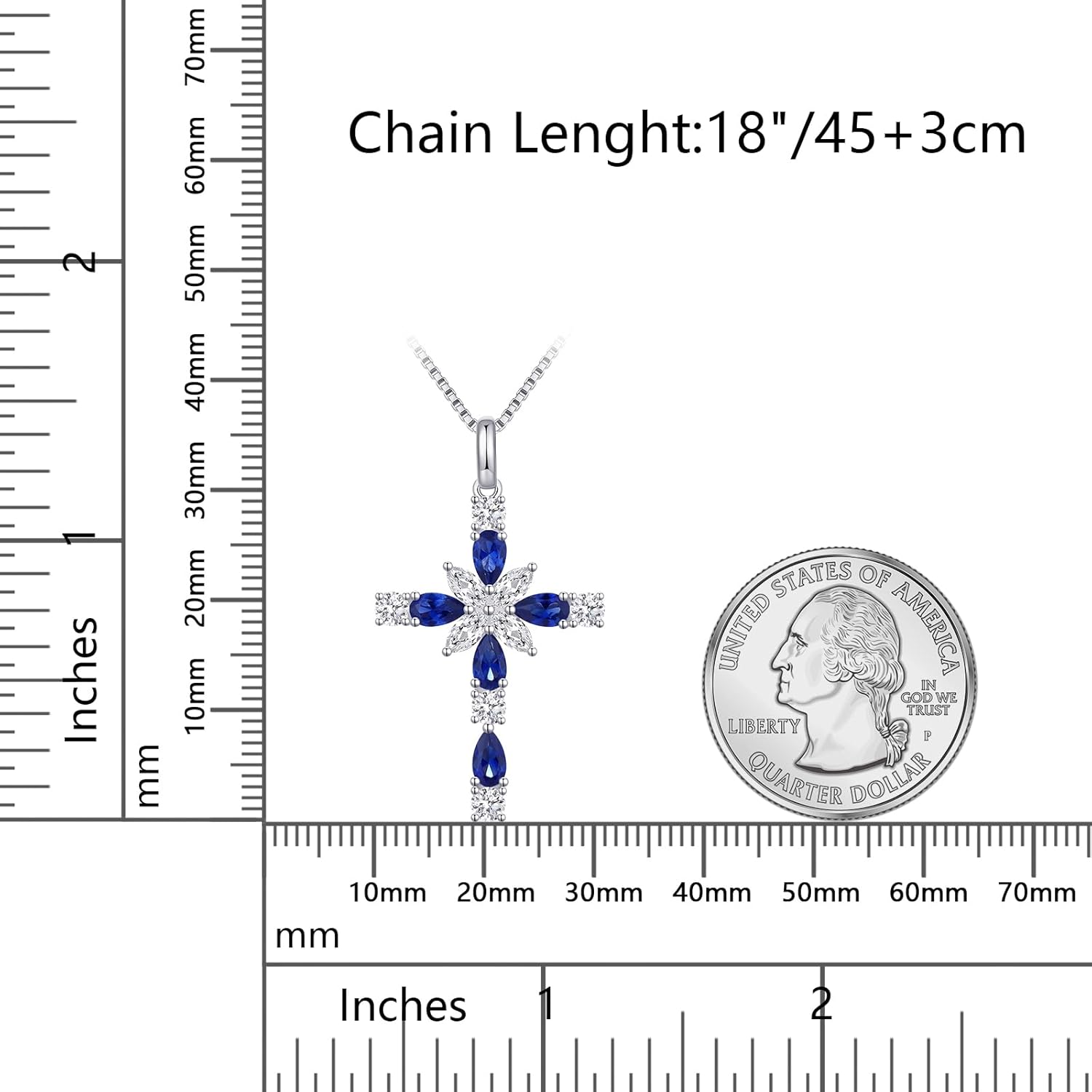 925 Sterling Silver Cross Necklace for Women,Birthday Delicate Star Cross Necklace Jewelry Gifts for Women,Birthstone Religious Jewelry for Mom, Chain 18 inch - Image 4