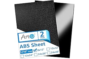 Art3d PLAST X Sheets for Art, Projects, Models, 1/16" Thick, 8"x12", Pack of 2