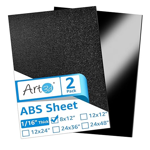 Art3d Hojas de plástico ABS de 116 pulgadas de grosor, 8 x 12 pulgadas, paquete de 2  Hoja de ABS rígida termoformada de dos caras (parte delantera disponible en Yaxa El Salvador