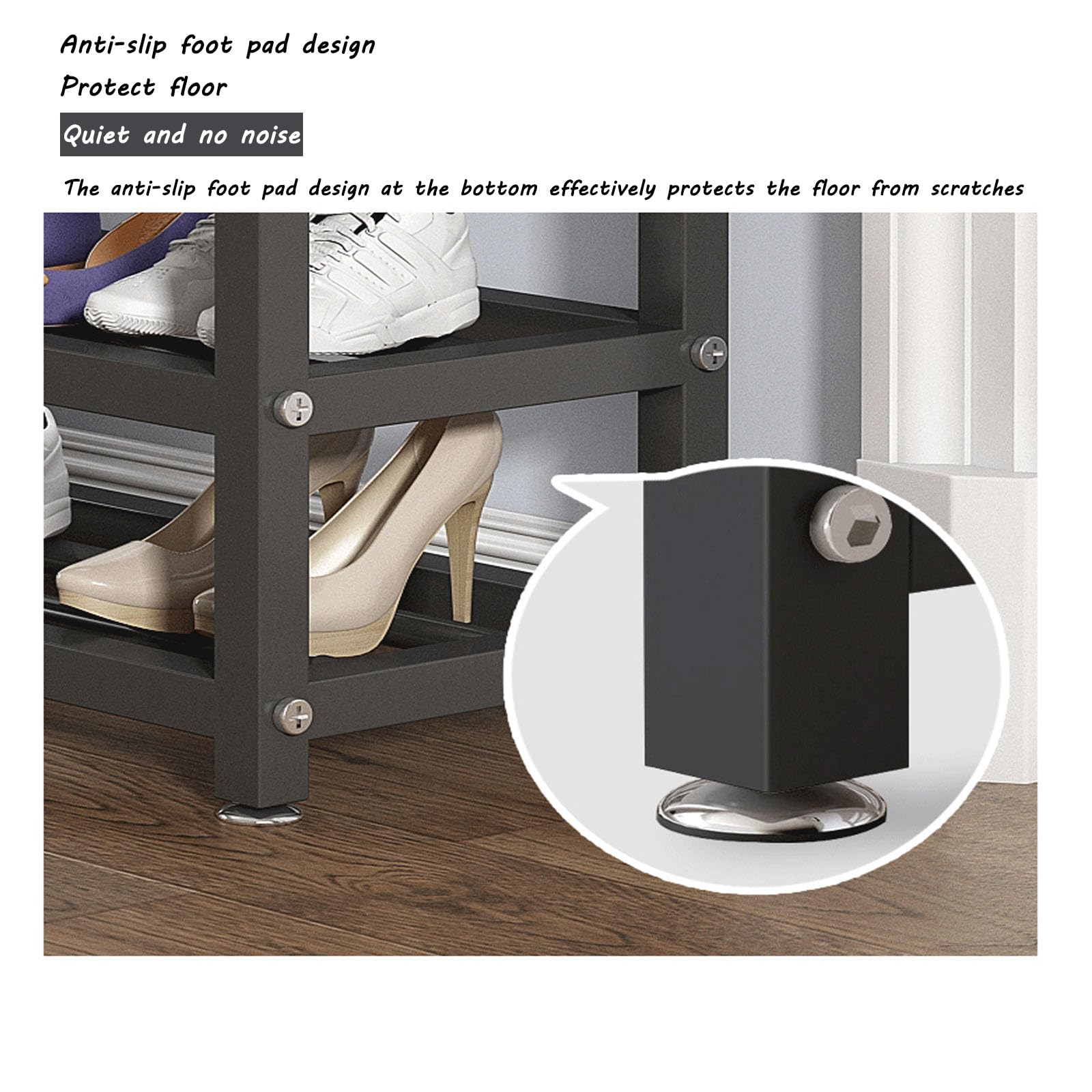 Zapatero Perchero Entrada Recibidor Perchero De Pie Metu00e1lica