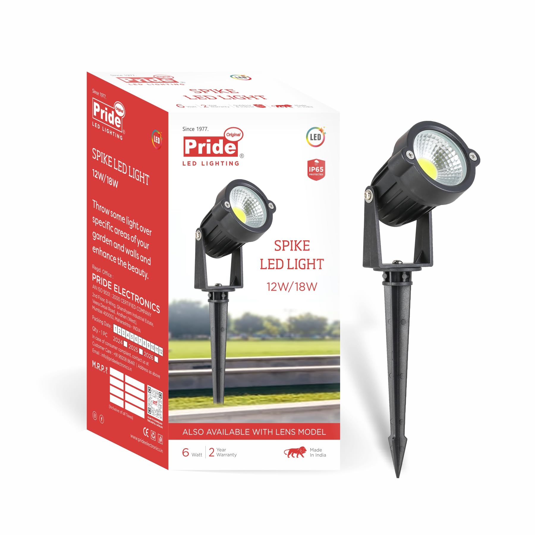 Pride Lighting | Spike Garden Light | 6W |Outdoor & Garden - Warterproof (IP65) | Light Color (Warm White)