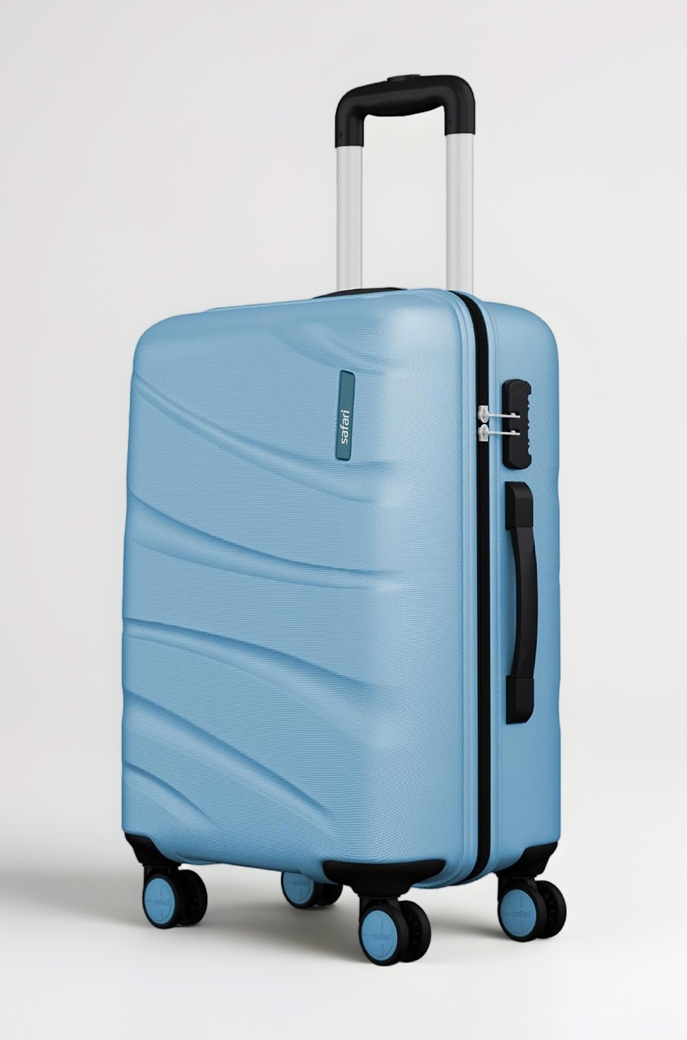 Medium Persia 65 Cms Check-in Hardside Polycarbonate 8 Wheels Luggage/Speed_Wheel Suitcase/Trolley Bag (Pearl Blue)