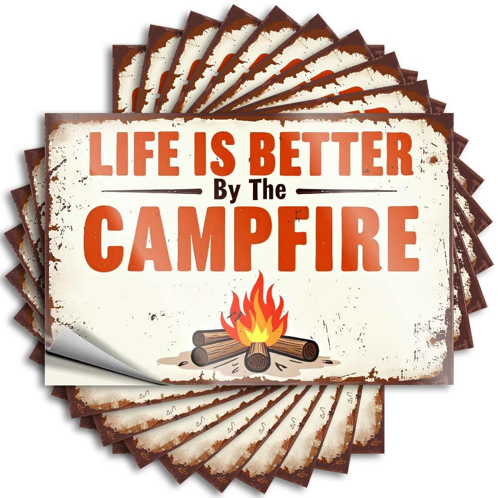 Sticker Tall, Coffee Helmet Life is Better By The Campfire. | Sports(8X12CM)