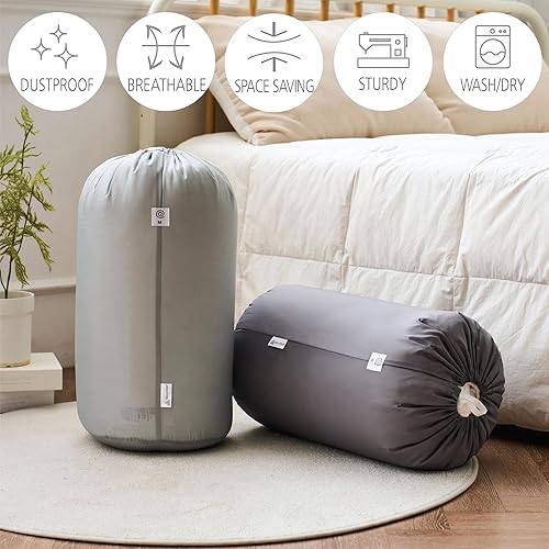 Miniatura 6 de Bolsas de almacenamiento Roll&Stack para edredones, mantas, ropa, armario, organizador de ahorro de espacio debajo de la cama, apilables, a prueba