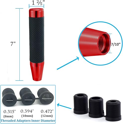 Miniatura 9 de Palanca de cambios de 5 pulgadas, cubierta de aleación con palanca de cambios de cuero para automóvil, se adapta a la mayoría de transmisiones